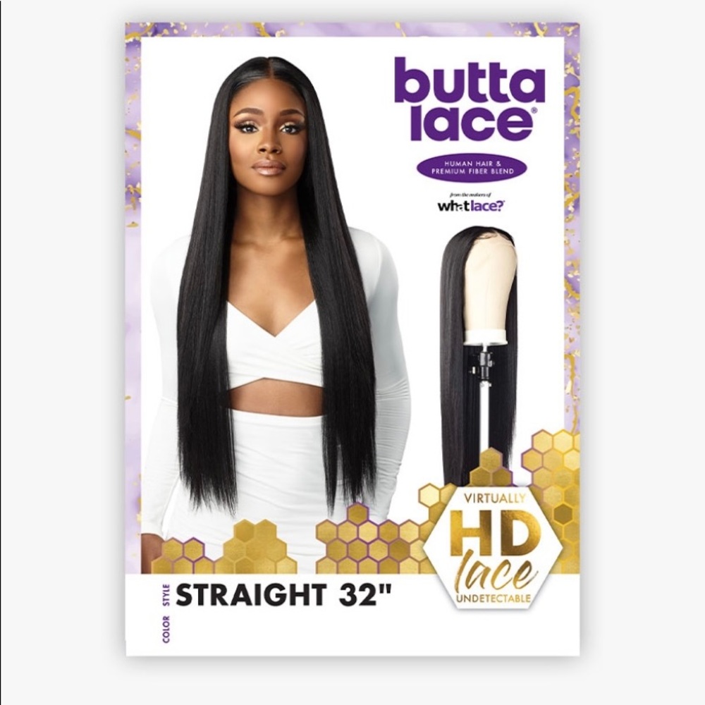 BUTTA LACE HUMAN HAIR BLEND STRAIGHT 32″ wig
